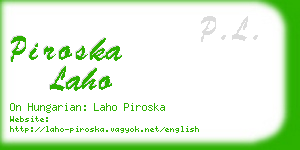 piroska laho business card